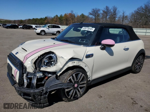 2022 MINI Convertible Cooper S with VIN WMW43DL01N3N51794, listed as a Copart auction lot 53075045 with 43,811 mi miles and Salvage title. Bid and sale history available at DreamBid. Image 1.