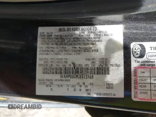 2012 Ford Fusion SEL with VIN 3FAHP0JGXCR412768, listed as a IAAI auction lot 42292499 with 125,843 mi miles and . Bid and sale history available at DreamBid. Image 9.