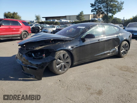 2022 Tesla Model S with VIN 5YJSA1E59NF460010, listed as a Copart auction lot 42797455 with Not provided miles and Salvage title. Bid and sale history available at DreamBid. Image 1.
