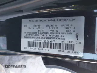 2015 Mazda 3 i SV with VIN JM1BM1T72F1244201, listed as a IAAI auction lot 41425492 with 151,362 mi miles and . Bid and sale history available at carsss.com. Image 9.