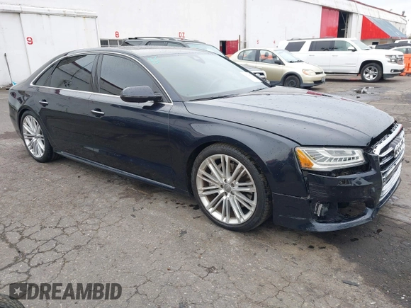 2017 Audi A8 L Sport with VIN WAU43AFD1HN007334, listed as a IAAI auction lot 41760035 with 67,342 mi miles. Bid and sale history available at carsss.com. Image 1.