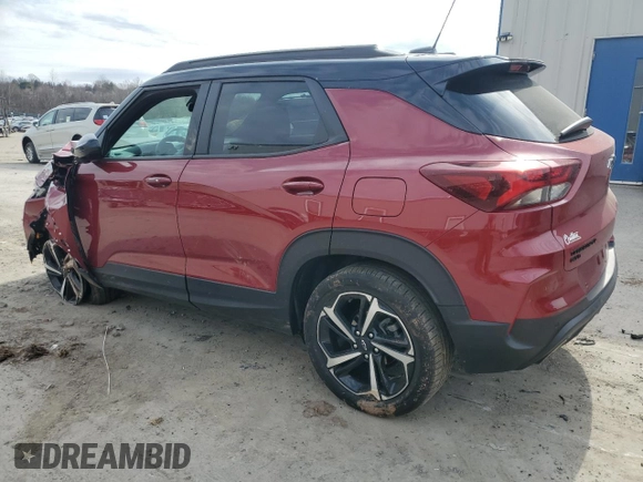 2021 Chevrolet TrailBlazer RS with VIN KL79MUSL8MB056608, listed as a Copart auction lot 47604514 with 43,681 mi miles and . Bid and sale history available at DreamBid. Image 2.