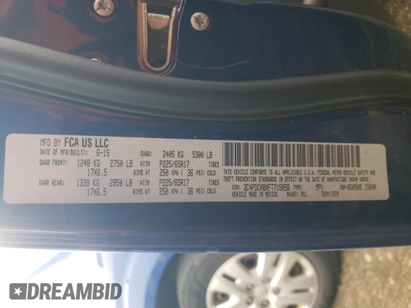 2015 Dodge Journey SE z VIN 3C4PDCABXFT715058, wystawiony jako Copart lot #49233205 z przebiegiem 147 651 mil mil oraz Nie do naprawy • Non repairable. Historia ofert i sprzedaży dostępna na DreamBid. Obrazek 13.