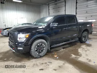 2023 Nissan Titan SV with VIN 1N6AA1ED0PN111600, listed as a Copart auction lot 57482755 with 36,920 mi miles and Salvage title. Bid and sale history available at DreamBid. Image 1.