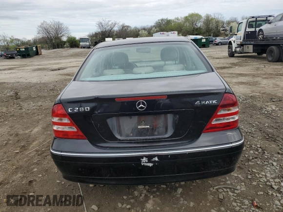 2007 Mercedes-Benz C 280 Luxury with VIN WDBRF92H37F932177, listed as a Copart auction lot 51759975 with 164,825 mi miles and Salvage title. Bid and sale history available at DreamBid. Image 6.
