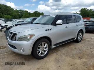 2012 Infiniti QX56 7-passenger with VIN JN8AZ2NF5C9515535, listed as a Copart auction lot 56485105 with 165,934 mi miles and Clean title. Bid and sale history available at DreamBid. Image 1.