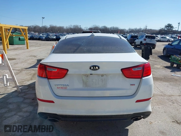 2014 Kia Optima LX with VIN 5XXGM4A73EG322983, listed as a IAAI auction lot 41708101 with 84,334 mi miles. Bid and sale history available at carsss.com. Image 16.