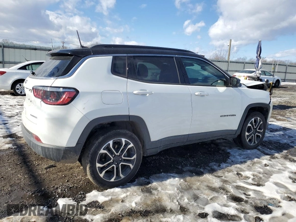 2023 Jeep Compass Limited with VIN 3C4NJDCNXPT532306, listed as a Copart auction lot 42181345 with 22,291 mi miles and Salvage Title. Bid and sale history available at carsss.com. Image 3.