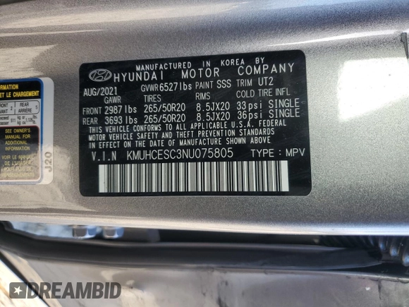 2022 Genesis GV80 Advanced Plus with VIN KMUHCESC3NU075805, listed as a Copart auction lot 64077985 with 29,544 mi miles and Salvage title. Bid and sale history available at DreamBid. Image 13.