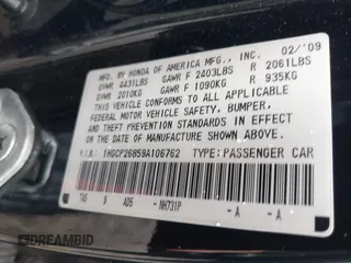 2009 Honda Accord EX-L z VIN 1HGCP26859A106762, wystawiony jako IAAI lot #40072551 z przebiegiem Nie podano mil oraz . Historia ofert i sprzedaży dostępna na DreamBid. Obrazek 9.