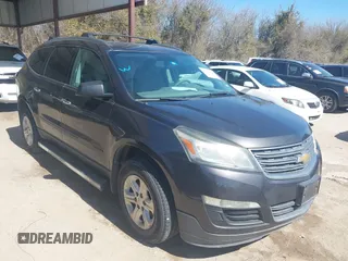 2014 Chevrolet Traverse LS z VIN 1GNKRFKD7EJ317798, wystawiony jako IAAI lot #41759364 z przebiegiem 178 503 mil mil oraz . Historia ofert i sprzedaży dostępna na DreamBid. Obrazek 1.