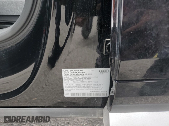 2018 Audi Q5 Premium with VIN WA1ANAFY9J2105578, listed as a Copart auction lot 55483725 with 82,141 mi miles and Salvage title. Bid and sale history available at DreamBid. Image 13.