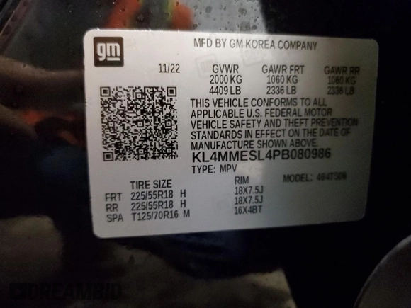 2023 Buick Encore GX Select с VIN KL4MMESL4PB080986, выставлен на аукционе Copart как лот 87046604 с пробегом 16 284 миль миль и Списание • Salvage title. История ставок и продаж доступна на DreamBid. Изображение 14.