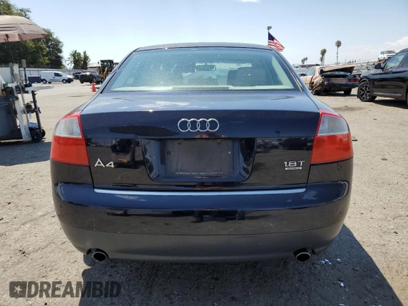 2003 Audi A4 1.8T with VIN WAULC68E93A316080, listed as a Copart auction lot 65381054 with 102,383 mi miles and Salvage Title. Bid and sale history available at carsss.com. Image 6.