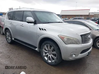 2014 Infiniti QX80 with VIN JN8AZ2NF5E9553964, listed as a IAAI auction lot 41542293 with 187,091 mi miles. Bid and sale history available at carsss.com. Image 1.