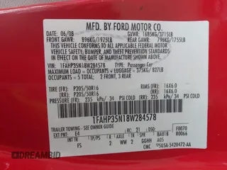 2008 Ford Focus SE with VIN 1FAHP35N18W284578, listed as a IAAI auction lot 42583793 with 179,208 mi miles and . Bid and sale history available at DreamBid. Image 9.