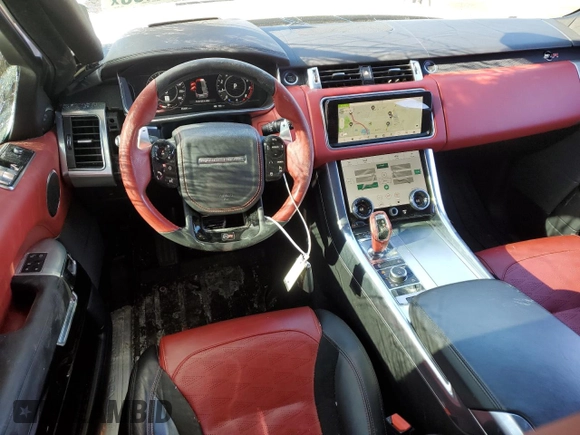 2018 Land Rover Range Rover Sport SVR with VIN SALWZ2SE9JA195721, listed as a Copart auction lot 89152495 with 54,641 mi miles and Salvage Title. Bid and sale history available at carsss.com. Image 8.