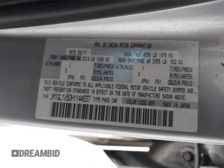 2017 Mazda Mazda6 Touring with VIN JM1GL1V50H1144637, listed as a IAAI auction lot 41849569 with 100,047 mi miles. Bid and sale history available at carsss.com. Image 9.