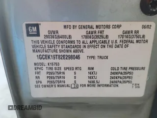 2002 Chevrolet Silverado 1500 LS with VIN 1GCEK19T82E298046, listed as a Copart auction lot 52758135 with 179,594 mi miles and Salvage Title. Bid and sale history available at DreamBid. Image 12.