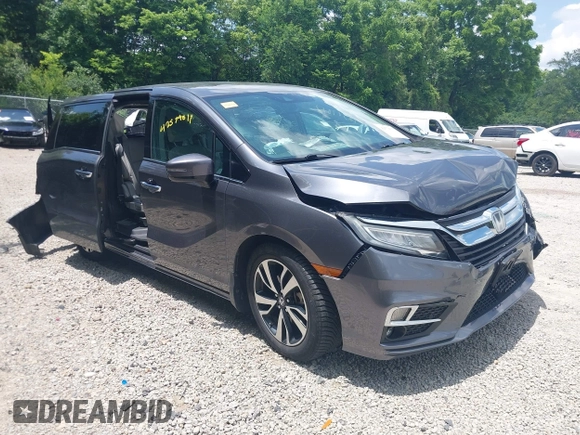 2018 Honda Odyssey Elite with VIN 5FNRL6H95JB087952, listed as a IAAI auction lot 42579817 with 96,577 mi miles and . Bid and sale history available at DreamBid. Image 1.