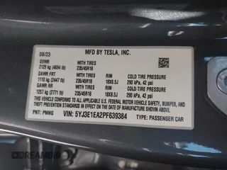 2023 Tesla Model 3 с VIN 5YJ3E1EA2PF639384, выставлен на аукционе IAAI как лот 42486851 с пробегом 33 083 миль миль и . История ставок и продаж доступна на DreamBid. Изображение 9.