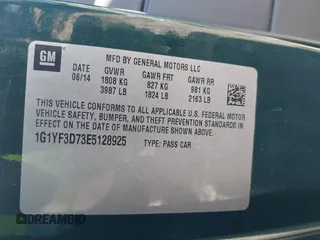 2014 Chevrolet Corvette 3LT with VIN 1G1YF3D73E5128925, listed as a IAAI auction lot 41398692 with 1 mi miles. Bid and sale history available at carsss.com. Image 9.
