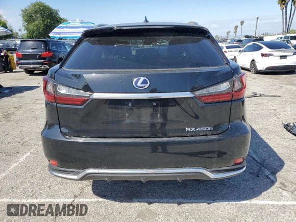 2021 Lexus RX 450h with VIN 2T2HGMDA9MC067213, listed as a Copart auction lot 48599255 with 28,234 mi miles and Salvage title. Bid and sale history available at DreamBid. Image 6.