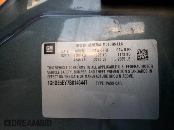 2011 Cadillac CTS Luxury with VIN 1G6DE5EY7B0146447, listed as a Copart auction lot 41390055 with 113,631 mi miles and Salvage Title. Bid and sale history available at DreamBid. Image 12.