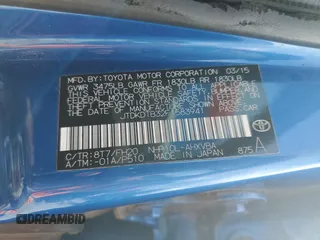 2015 Toyota Prius One with VIN JTDKDTB32F1583941, listed as a Copart auction lot 57300965 with 220,789 mi miles and Clean Title. Bid and sale history available at DreamBid. Image 12.