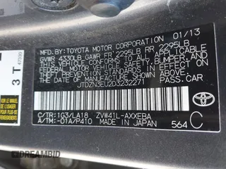 2013 Toyota Prius Two with VIN JTDZN3EU2D3232271, listed as a IAAI auction lot 41789321 with 237,405 mi miles and . Bid and sale history available at DreamBid. Image 9.