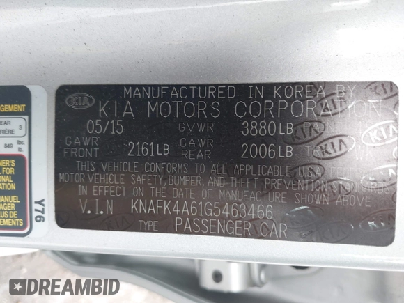 2016 Kia Forte LX z VIN KNAFK4A61G5463466, wystawiony jako IAAI lot #42385579 z przebiegiem 82 806 mil mil oraz . Historia ofert i sprzedaży dostępna na DreamBid. Obrazek 9.