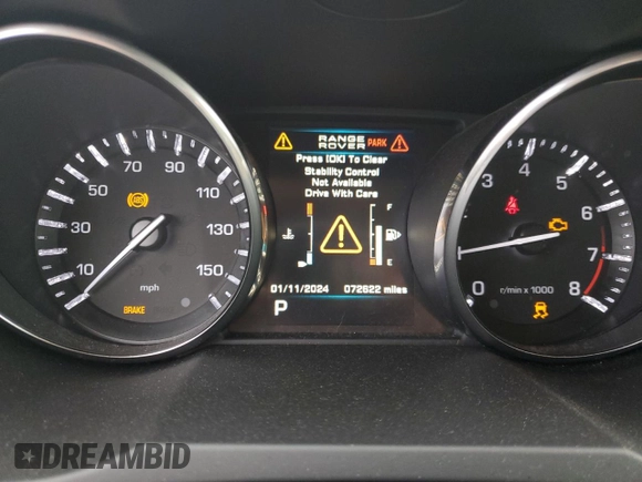 2013 Land Rover Range Rover Evoque Pure Plus with VIN SALVP1BG1DH778227, listed as a Copart auction lot 78803524 with 72,622 mi miles and Salvage title. Bid and sale history available at DreamBid. Image 9.