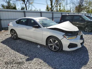 2021 Acura TLX w/Advance Package with VIN 19UUB5F62MA003777, listed as a Copart auction lot 48398195 with 34,342 mi miles and Non Repairable. Bid and sale history available at carsss.com. Image 4.