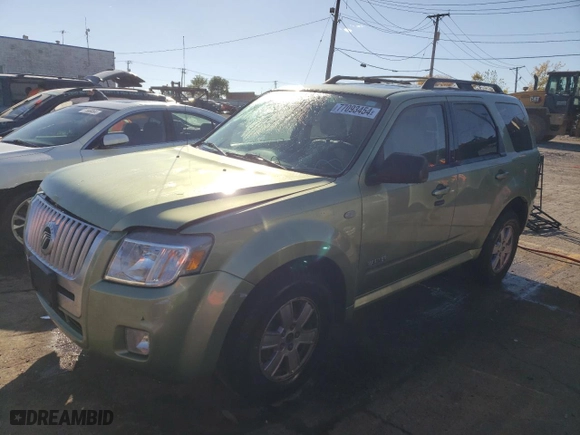 2008 Mercury Mariner with VIN 4M2CU81Z18KJ31557, listed as a Copart auction lot 77093454 with 162,429 mi miles and Salvage Title. Bid and sale history available at carsss.com. Image 1.