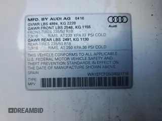 2016 Audi Q3 Premium Plus with VIN WA1EFCFS5GR021716, listed as a Copart auction lot 70576722 with 46,707 mi miles. Bid and sale history available at carsss.com. Image 13.