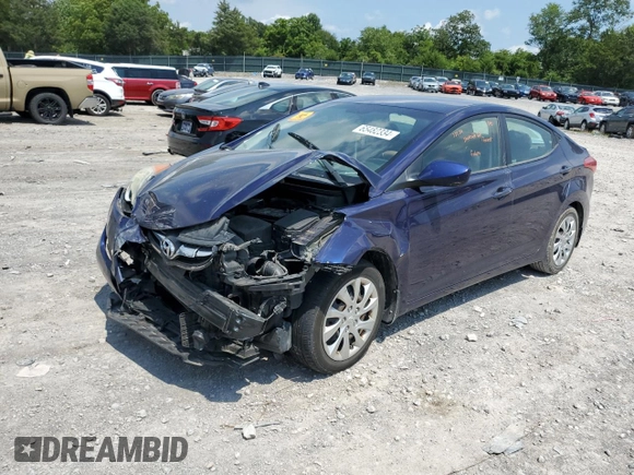 2013 Hyundai Elantra Limited with VIN 5NPDH4AE1DH168041, listed as a Copart auction lot 49709275 with 151,101 mi miles and Salvage Title. Bid and sale history available at DreamBid. Image 1.