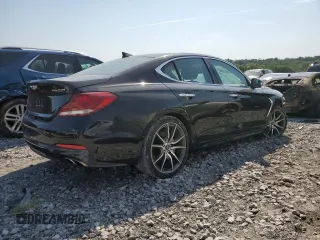 2021 Genesis G70 2.0T with VIN KMTG44LA7MU075423, listed as a Copart auction lot 65992484 with 33,467 mi miles and Salvage Title. Bid and sale history available at carsss.com. Image 3.
