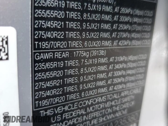 2022 Land Rover Range Rover Sport HST with VIN SALWS2RU3NA235380, listed as a Copart auction lot 74304884 with 16,242 mi miles and Non repairable. Bid and sale history available at DreamBid. Image 14.