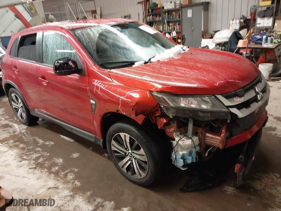 2023 Mitsubishi Outlander Sport ES with VIN JA4ARUAU4PU002950, listed as a IAAI auction lot 41549107 with 34,028 mi miles. Bid and sale history available at carsss.com. Image 1.