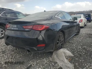 2017 Infiniti Q60 Red Sport 400 with VIN JN1FV7EL9HM701683, listed as a Copart auction lot 49708395 with 218,985 mi miles and Salvage Title. Bid and sale history available at carsss.com. Image 3.