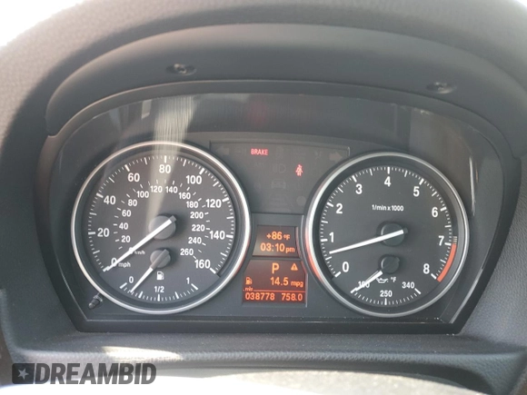 2013 BMW 3 Series 328i with VIN WBADW7C58DE732558, listed as a Copart auction lot 52032355 with 38,778 mi miles and Salvage Title. Bid and sale history available at carsss.com. Image 9.
