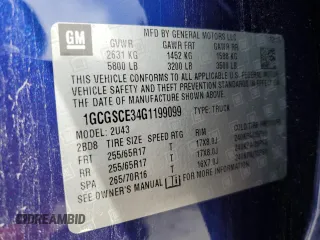 2016 Chevrolet Colorado 2WD LT with VIN 1GCGSCE34G1199099, listed as a Copart auction lot 55880635 with 79,512 mi miles and Salvage title. Bid and sale history available at DreamBid. Image 12.