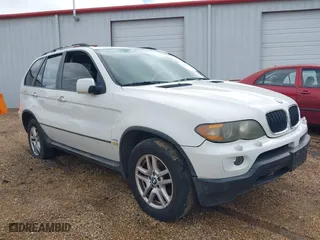 2005 BMW X5 3.0i with VIN 5UXFA13515LY12626, listed as a IAAI auction lot 41584553 with 212,707 mi miles. Bid and sale history available at carsss.com. Image 1.