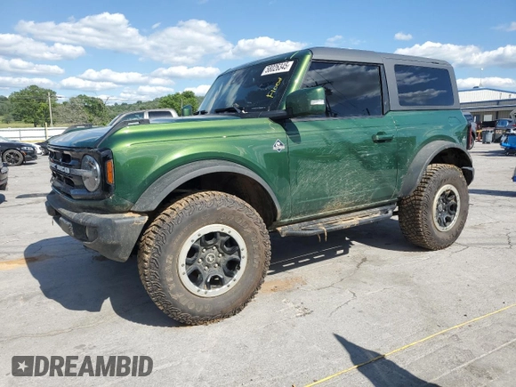2023 Ford Bronco z VIN 1FMDE5CP1PLB73958, wystawiony jako Copart lot #58026345 z przebiegiem Nie podano mil oraz Szkoda całkowita • Salvage title. Historia ofert i sprzedaży dostępna na DreamBid. Obrazek 1.
