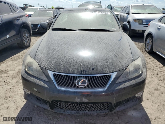2010 Lexus IS 250C with VIN JTHFF2C28A2500560, listed as a Copart auction lot 74290254 with 0 mi miles and Salvage Title. Bid and sale history available at carsss.com. Image 5.