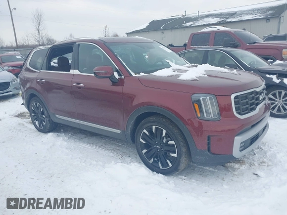 2023 Kia Telluride SX Prestige X-Pro with VIN 5XYP5DGC3PG366935, listed as a IAAI auction lot 41257675 with 23,943 mi miles and . Bid and sale history available at DreamBid. Image 1.