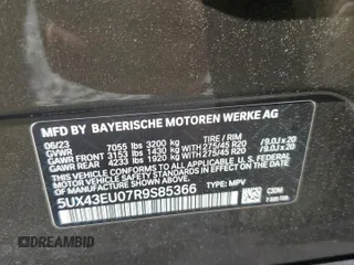 2024 BMW X5 xDrive50e z VIN 5UX43EU07R9S85366, wystawiony jako Copart lot #54894225 z przebiegiem 21 712 mil mil oraz Szkody całkowita. Historia ofert i sprzedaży dostępna na DreamBid. Obrazek 14.
