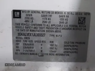 2018 GMC Terrain SLT with VIN 3GKALVEX1JL303327, listed as a IAAI auction lot 41347394 with 106,859 mi miles and . Bid and sale history available at DreamBid. Image 9.