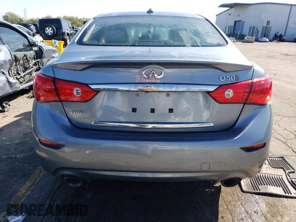 2016 Infiniti Q50 Red Sport 400 with VIN JN1FV7AR2GM451406, listed as a Copart auction lot 72990594 with Not Provided miles and Salvage Title. Bid and sale history available at DreamBid. Image 6.