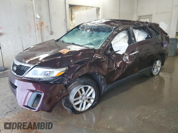 2014 Kia Sorento LX с VIN 5XYKT3A6XEG489481, выставлен на аукционе Copart как лот 56676645 с пробегом Не указан миль и Списание • Salvage title. История ставок и продаж доступна на DreamBid. Изображение 1.